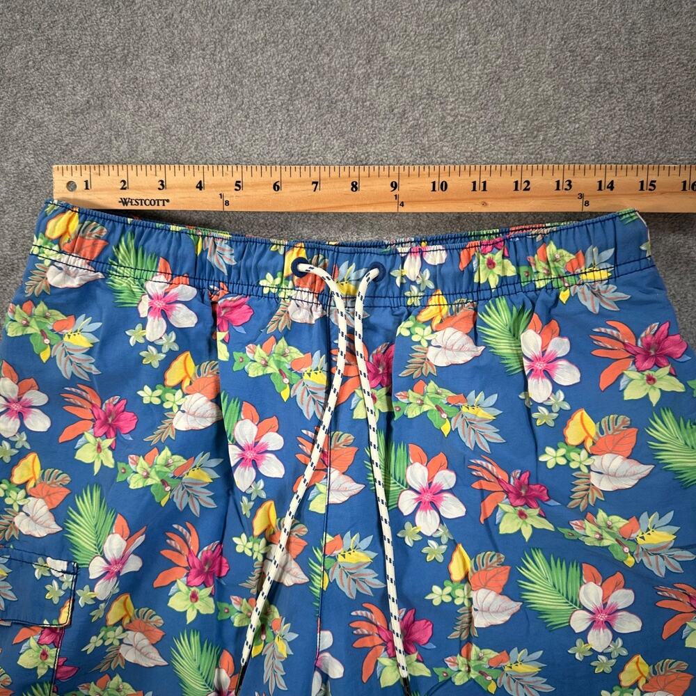 Tommy Bahama Relax Swim Trunks Mens Medium Blue Tropical Floral Mesh Brief Liner - Picture 4 of 8